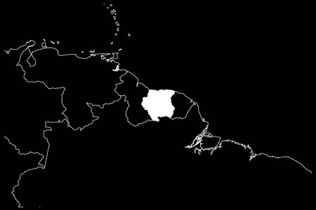 Suriname map southamerica black backgroundのイラスト素材