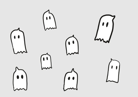 halloween element cute skull ghost design trick or treat