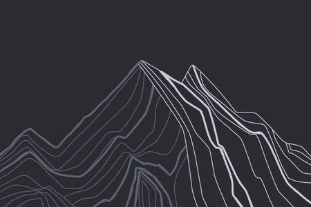 topographic map contour line surface black wallpaperの写真素材