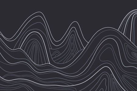 topographic map contour line surface black wallpaperの写真素材