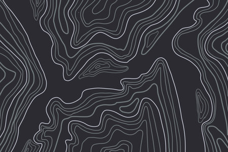 topographic map contour line surface black wallpaperの写真素材