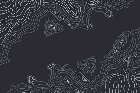 topographic map contour line surface black wallpaperの写真素材
