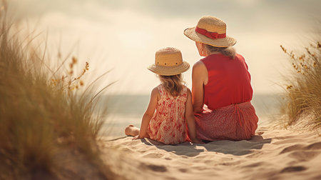 Scene on a summer beach. GENERATE AIの素材