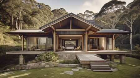 Contemporary home the marriage of a terraced home with contemporary architecture. GENERATE AIの素材