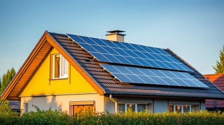 installation of solar panels on a home. GENERATE AIの素材