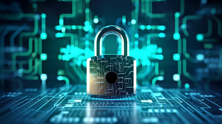 Business technology privacy idea for cyber security. The Generative AIの素材