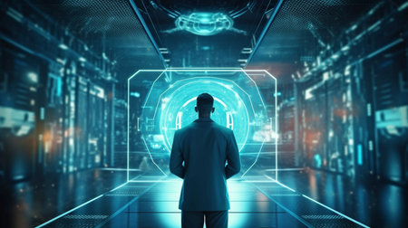 Business technology privacy idea for cyber security. The Generative AIの素材