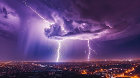 Storm that is dangerous and full with lightning. The Generative AIの素材