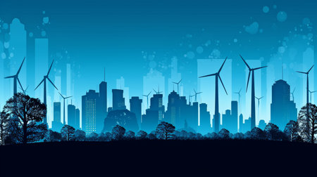 Wind, solar, and hydropower are examples of renewable energy that can help stop global warming.  GENERATE AIの素材