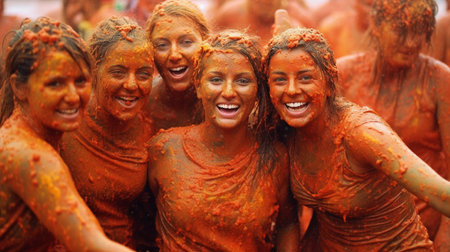 Festival of La Tomatina photography.  GENERATE AIの素材