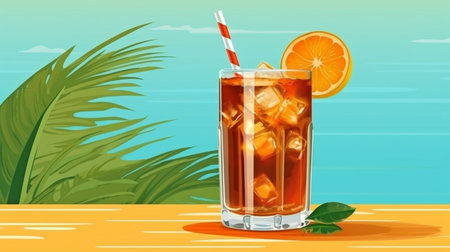 Ice tea is a seasonal beverage.  GENERATE AIの素材