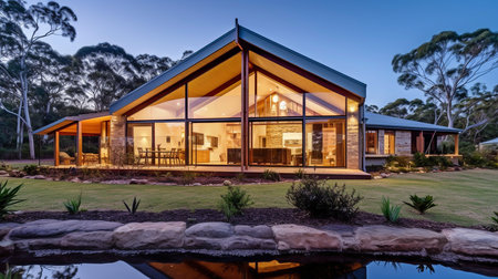 Terraced house combined with modern construction is known as a contemporary residence.  GENERATE AIの素材