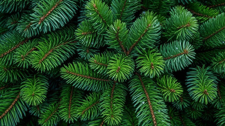 Top shot of branches from a Christmas tree in close-up. GENERATE AIの素材