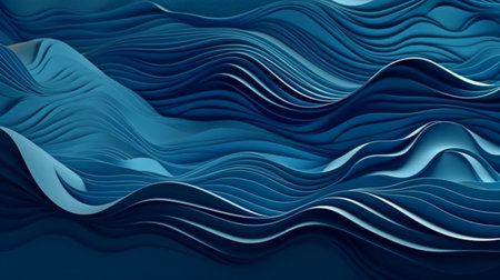 Background of stacked waves, stunning appearance, magnificent details, beautiful blue, starry night. GENERATE AIの素材