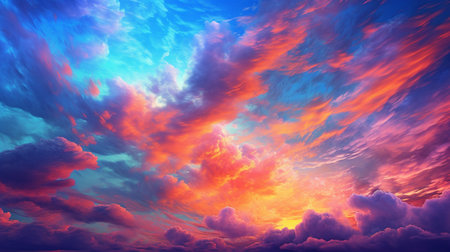 hazy sky with color at sunset. Changing color. Background of abstract nature with a sky texture. GENERATE AIの素材