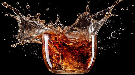 photography of water splashes coke, soda. GENERATE AIの素材