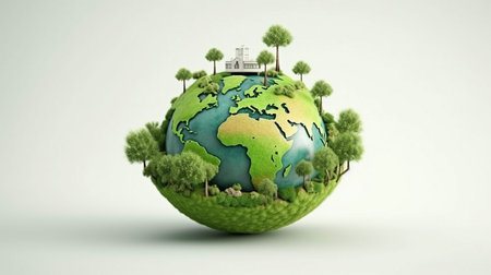 World environment day theme on a white backdrop. GENERATE AIの素材