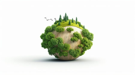 World environment day theme on a white backdrop. GENERATE AIの素材