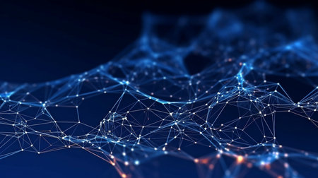 structure of network connections. background in abstract technology. Digital backdrop with big data. rendering in 3D.  GENERATE AIの素材