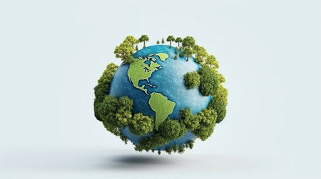 World environment day theme on a white backdrop. GENERATE AIの素材