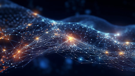 structure of network connections. background in abstract technology. Digital backdrop with big data. rendering in 3D.  GENERATE AIの素材