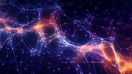 structure of network connections. background in abstract technology. Digital backdrop with big data. rendering in 3D.  GENERATE AIの素材
