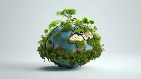 World environment day theme on a white backdrop. GENERATE AIの素材