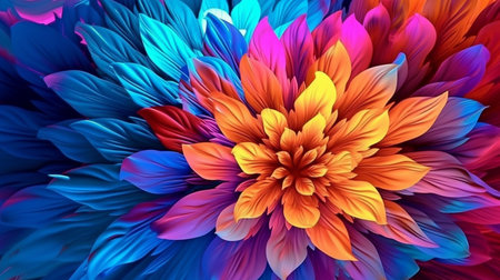 Background of abstract flowers. vibrant hues. 3D rendering. GENERATE AIの素材