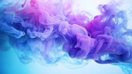 mist appearance. the color smoke. water and paint mixture. stormy sky with mystery. Abstract art backdrop in shades of blue, purple, and luminous clouds with space. GENERATE AIの素材