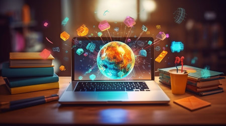 Internet-based e-learning is a concept used in online education. GENERATE AIの素材