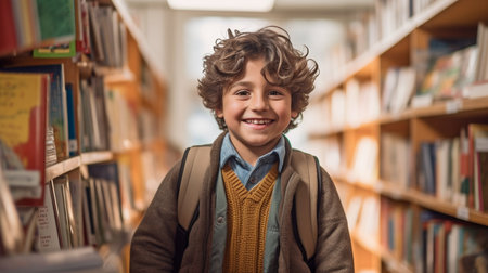 man student in a classroom at a university, cheerful. GENERATE AIの素材