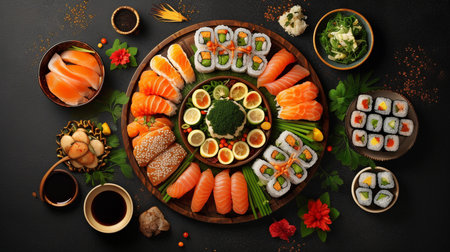 Tokyo-style sushi is delicious.  GENERATE AIの素材