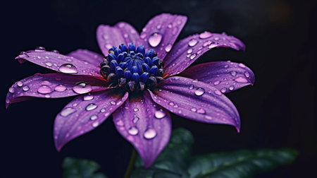 purple petaled flower.  Generate Aiの素材