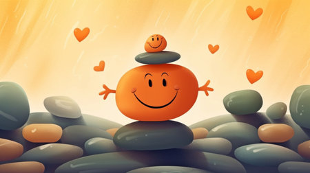 Life is for living concept. Harmony and a Good Attitude. body, mind, soul, and spirit in harmony. Practice in mental health. GENERATE AIの素材