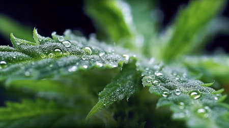 Cannabis weed (marijuana) leaves.  GENERATE AIの素材