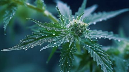 Cannabis weed (marijuana) leaves.  GENERATE AIの素材