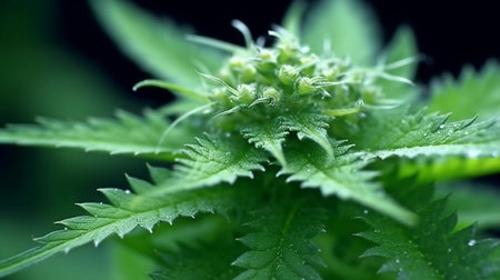 Cannabis weed (marijuana) leaves.  GENERATE AIの素材