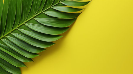 Elegant palm leaf on a colored backdrop. GENERATE AIの素材