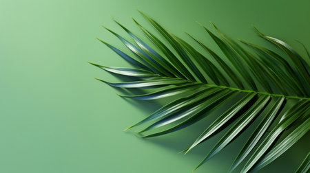 Elegant palm leaf on a colored backdrop. GENERATE AIの素材