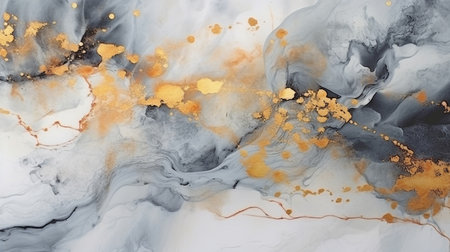 Using alcohol ink, create a gray and gold marble stone effect. GENERATE AIの素材