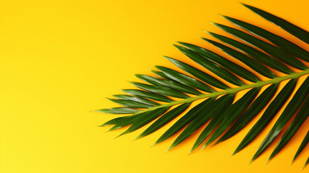 Elegant palm leaf on a colored backdrop. GENERATE AIの素材