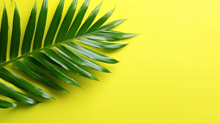 Elegant palm leaf on a colored backdrop. GENERATE AIの素材