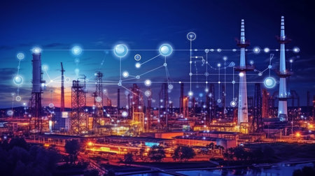 Concept of industry and technology. GENERATE AIの素材