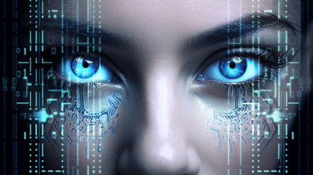 digital technology screen in the future. GENERATE AIの素材