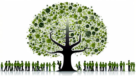 White background of the industry business success tree. GENERATE AIの素材