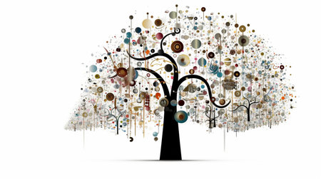 White background of the industry business success tree. GENERATE AIの素材