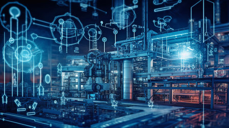 Concept of industry and technology. GENERATE AIの素材