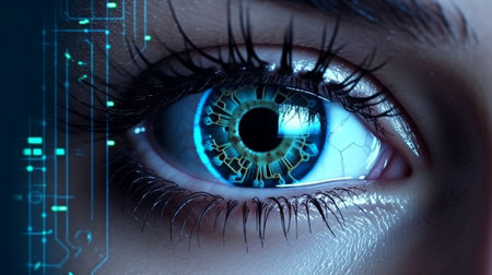digital technology screen in the future. GENERATE AIの素材