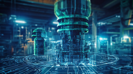 Concept of industry and technology. GENERATE AIの素材