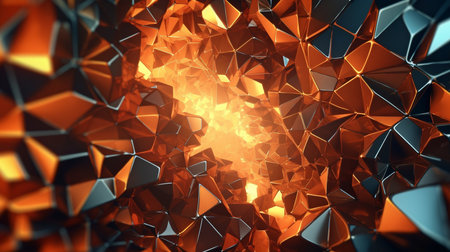 Background with abstract geometric design. design with crushing surface for explosions. 3D representation. GENERATE AIの素材